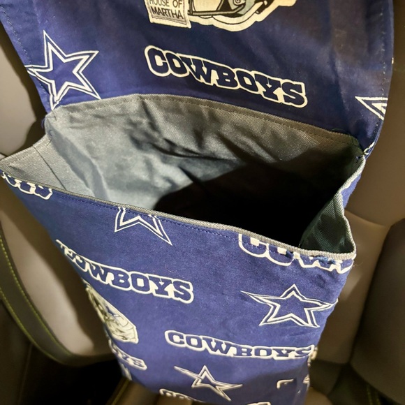 Car Trash/Utility Tote Bag Dallas Cowboys 9” w x 4”d x 12” l 10”‎ strap Handmade - Picture 3 of 6
